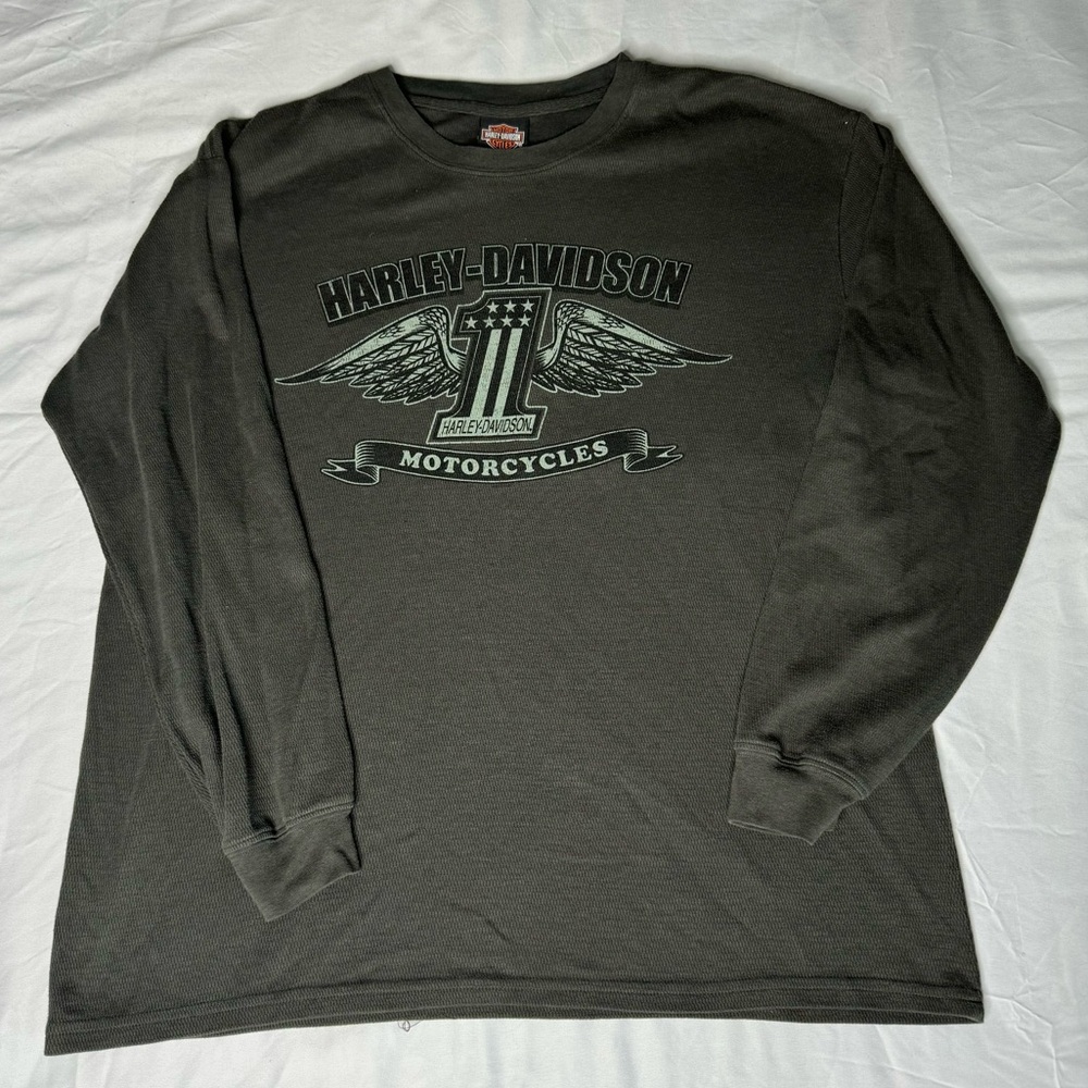 Harley-Davidson‎ Made In USA Long Sleeve Thermal Shirt Mens Large Appleton, WI
